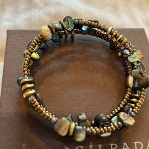 Silpada stretch bracelet bronze with multi-colored stones.